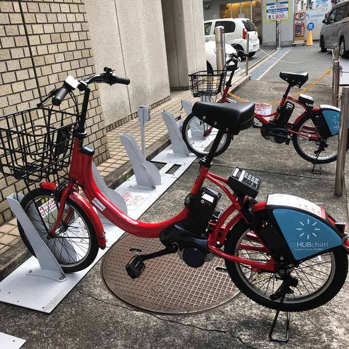 電動のレンタサイクルなららくらく