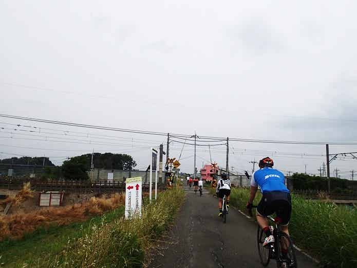 荒川の左岸を北へ向かって走る