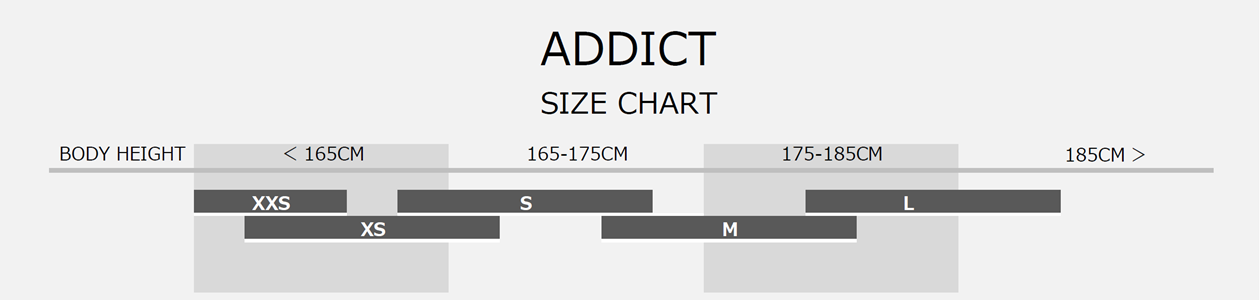 スコットのロードバイクアディクトのサイズチャート