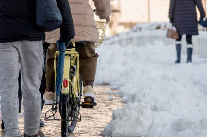 万全の防寒対策で、冬でも自転車を快適に!!