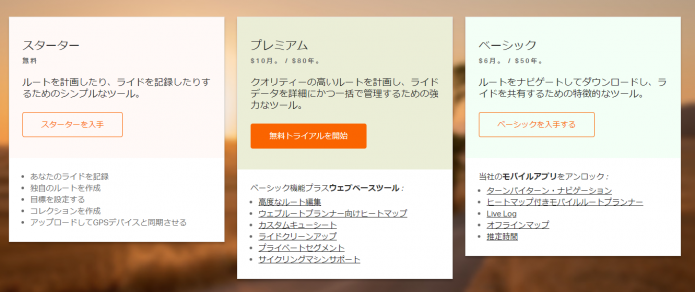 Ride with GPS　会員