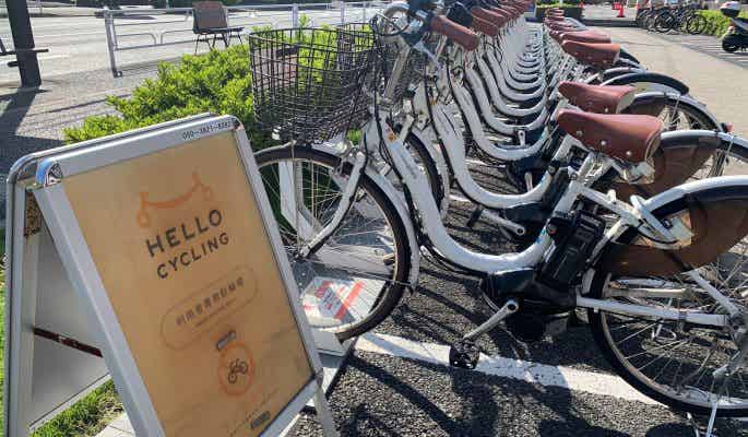 ハローサイクリング　看板　ステーション