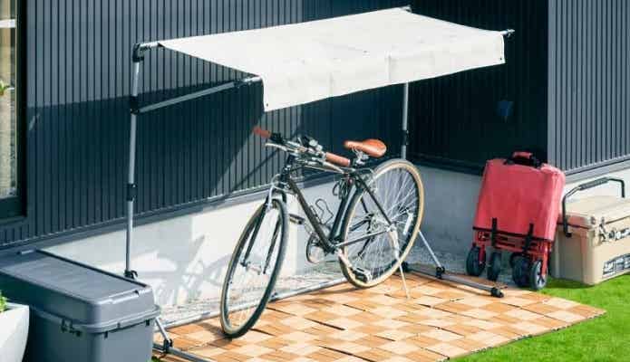 サイクルガレージ　折りたたみ式　庭
