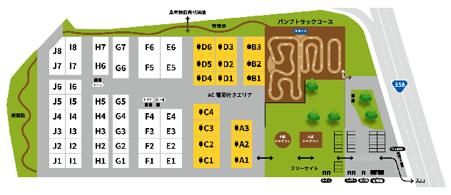 キャンプサイトの地図