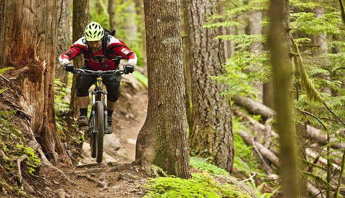 MTB走行が許可されているトレイルで走る