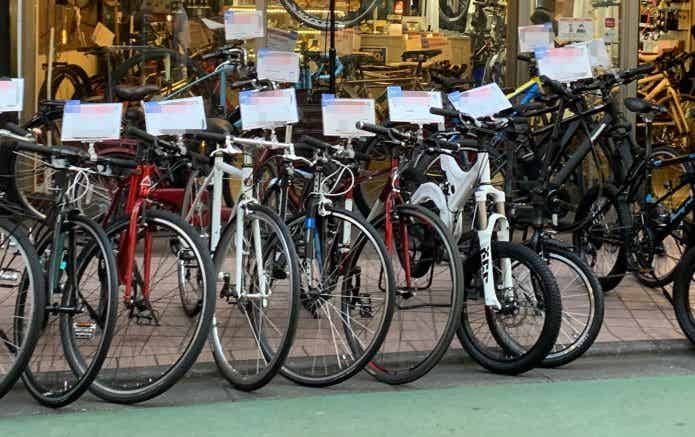 自転車店の店頭