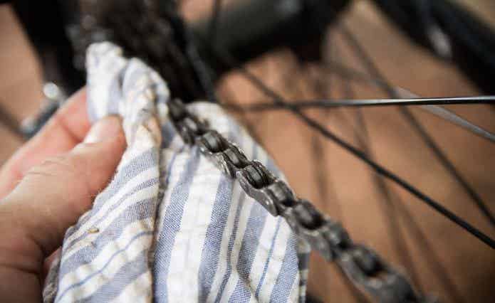 自転車のチェーン清掃
