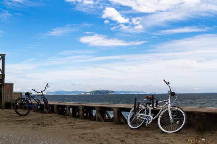 ビーチクルーザーと海