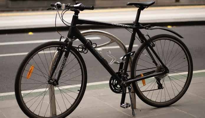 自転車とダブルロック