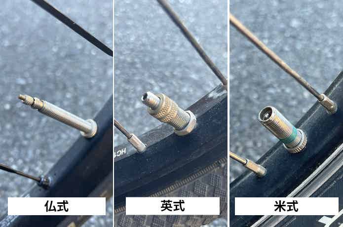 自転車タイヤのバルブの種類
