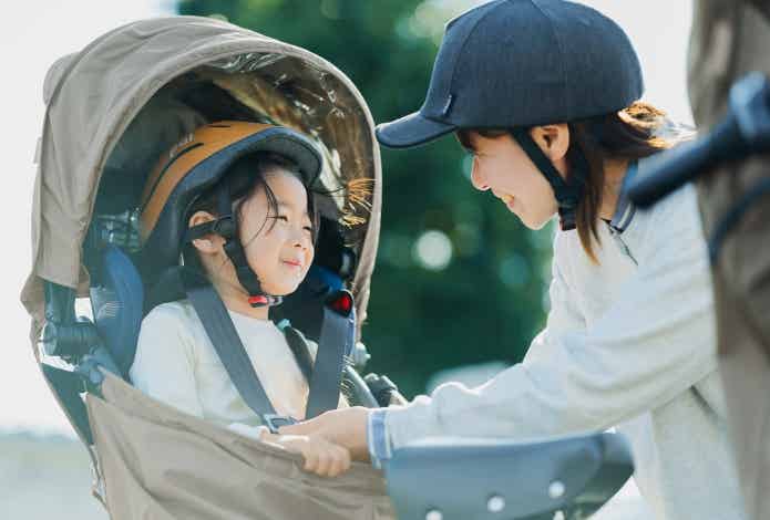 OGK技研のチャイルドシートを付けた自転車