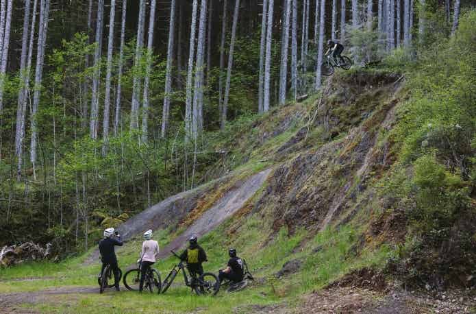 マウンテンバイクに乗る男性