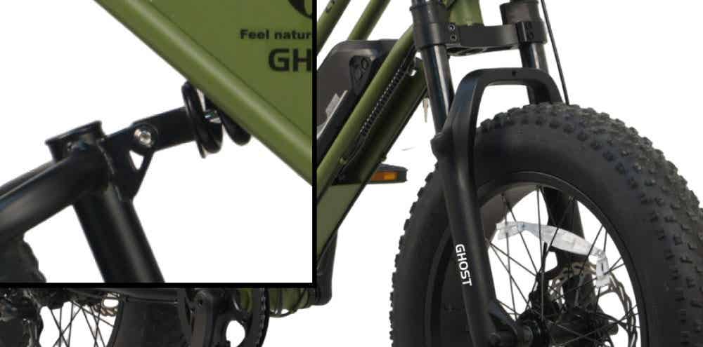 電動ファットバイクのサスペンション
