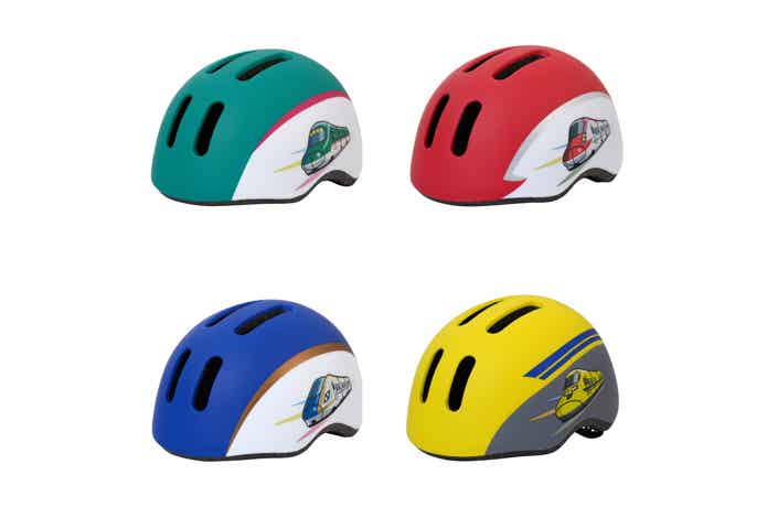 新幹線デザインの自転車ヘルメット