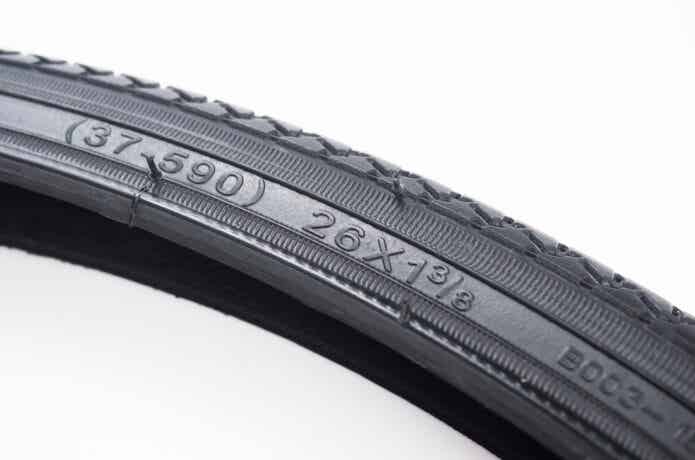 自転車のタイヤの側面