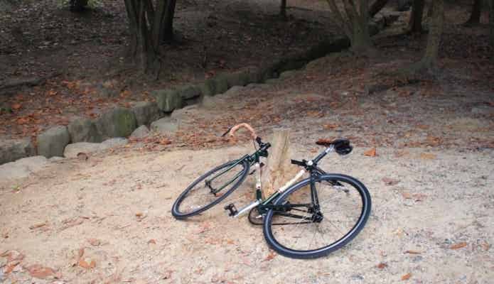 倒れた自転車