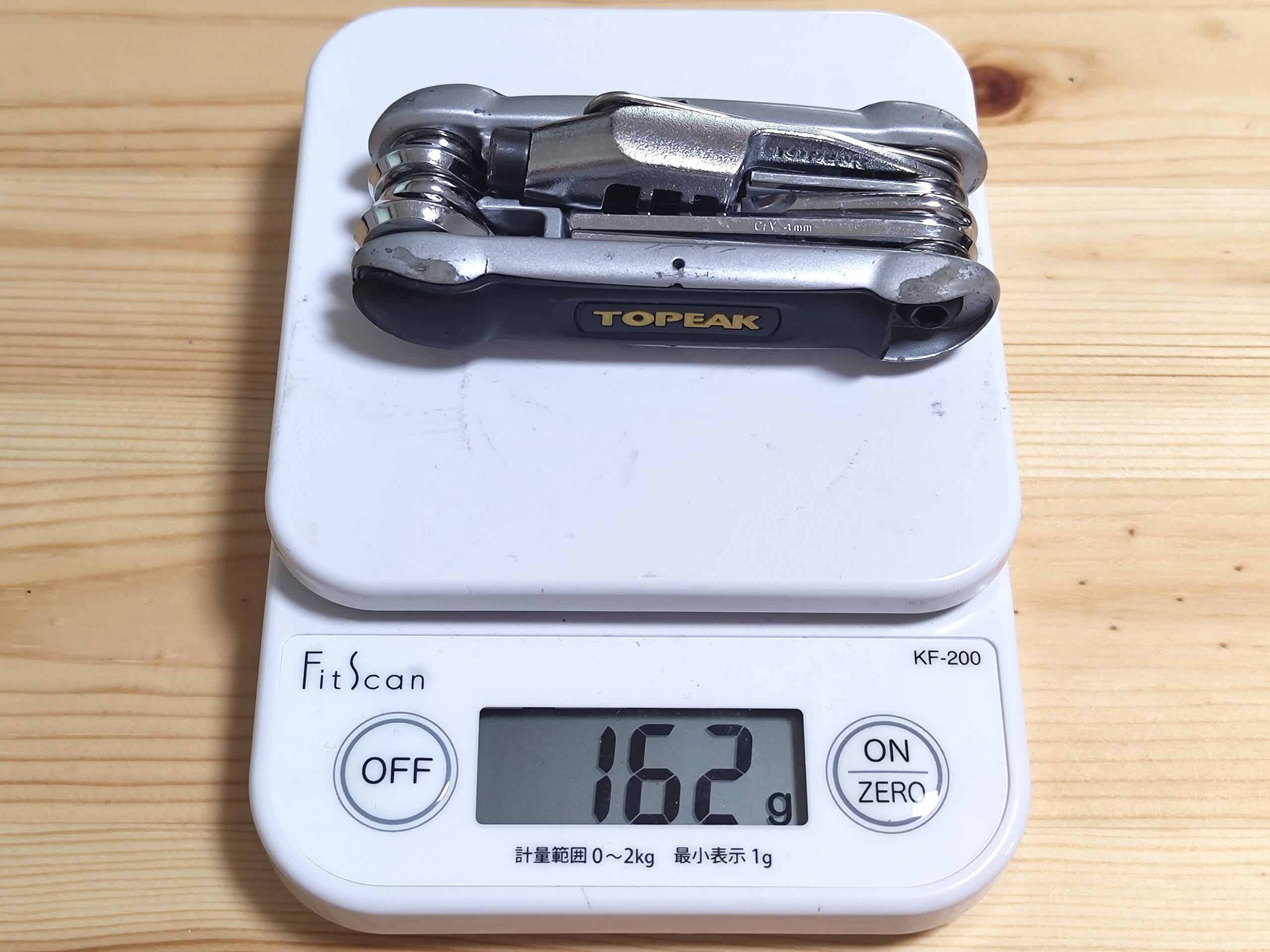 TOPEAKのマルチツールの重量