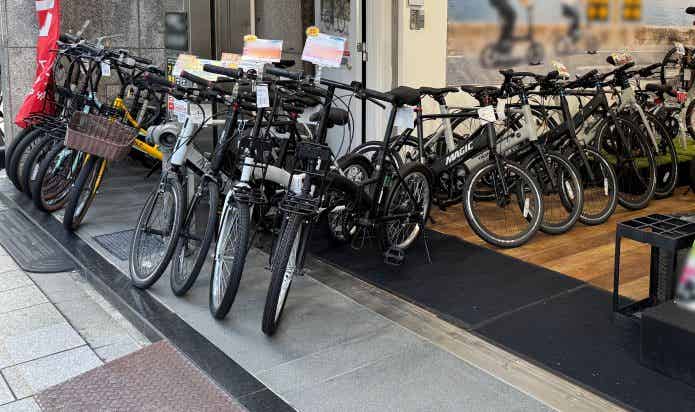 自転車ショップ店頭