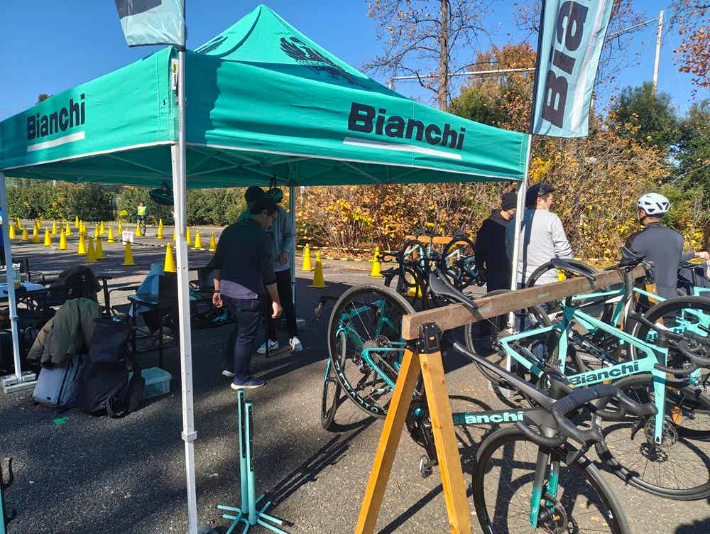 ビアンキのロードバイクブース