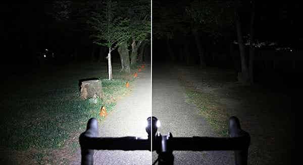 ロードバイクのライトの明るさ