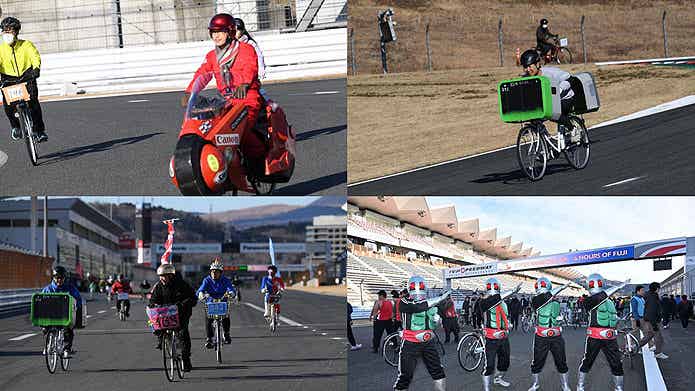 スーパーママチャリグランプリでコスプレを楽しむ参加者