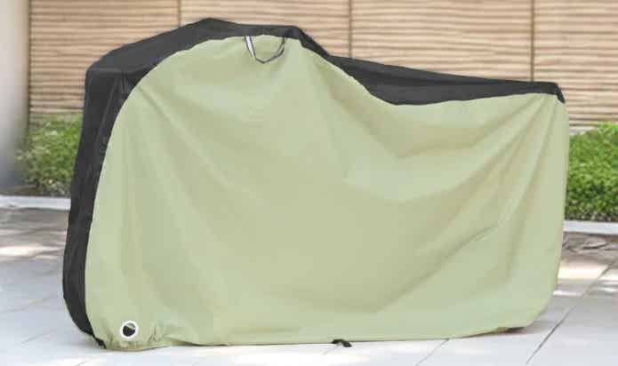 自転車にカバーをかけたところ