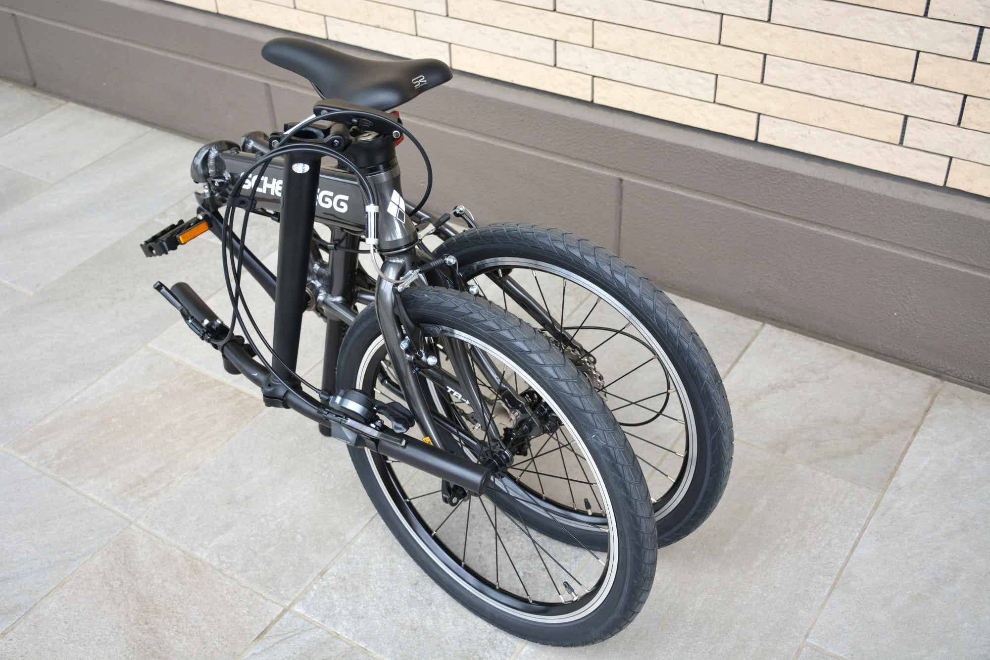 シャイデックの折りたたみ自転車の折りたたみ状態