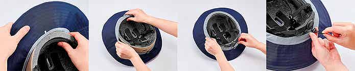 専用ヘルメットへの装着手順