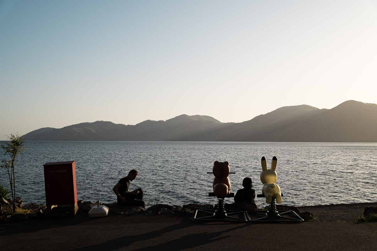 湖桑庵からの夕景の眺め