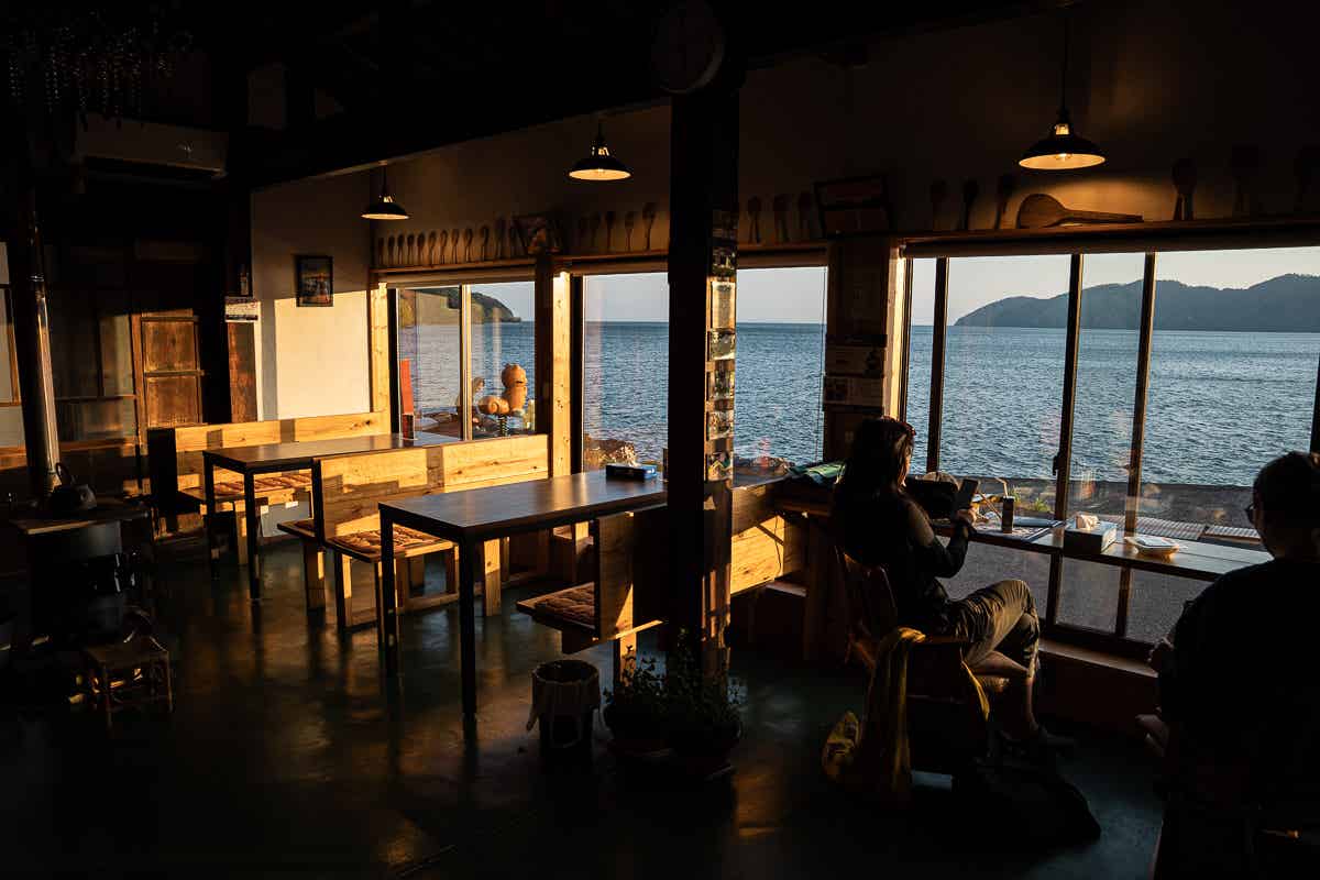 湖桑庵からの夕景の眺め