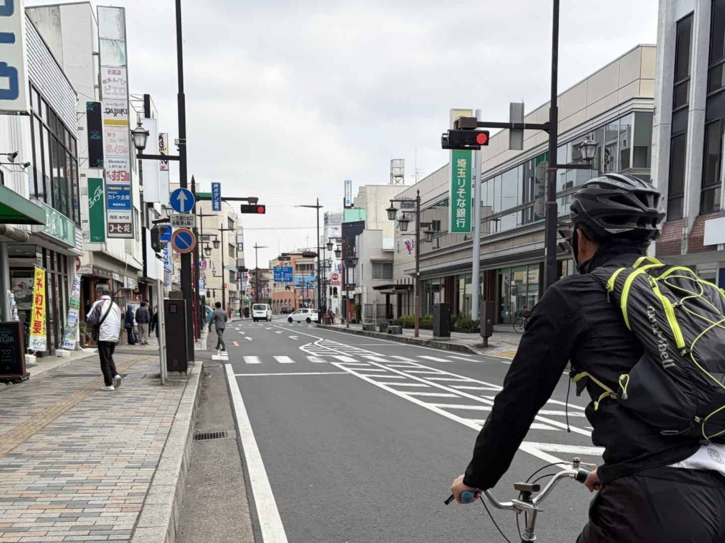 飯能サイクリングの市街地走行
