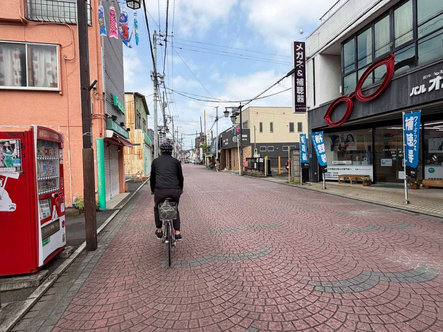 飯能銀座商店街をサイクリング