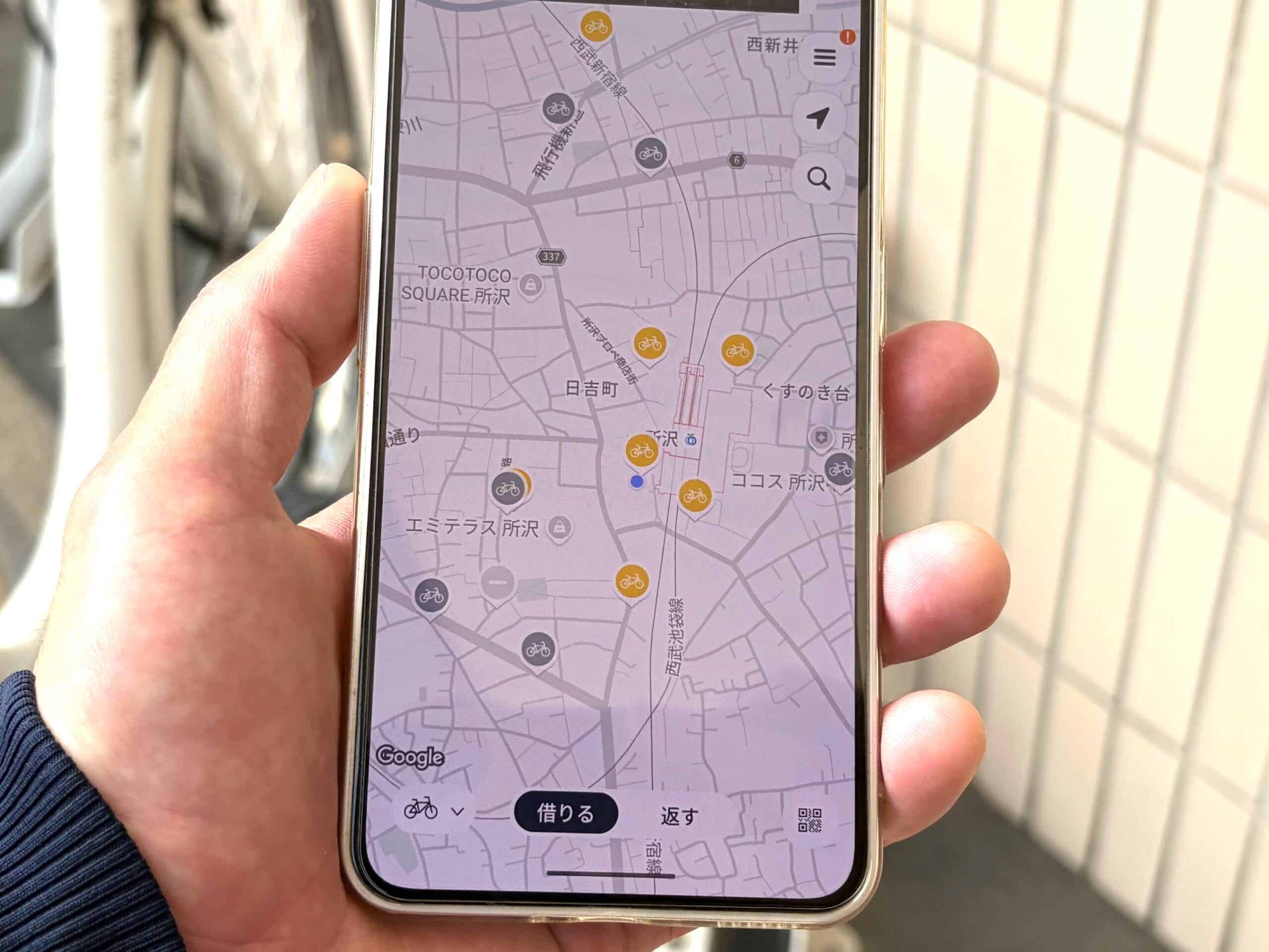 ハローサイクリングのスマホ操作