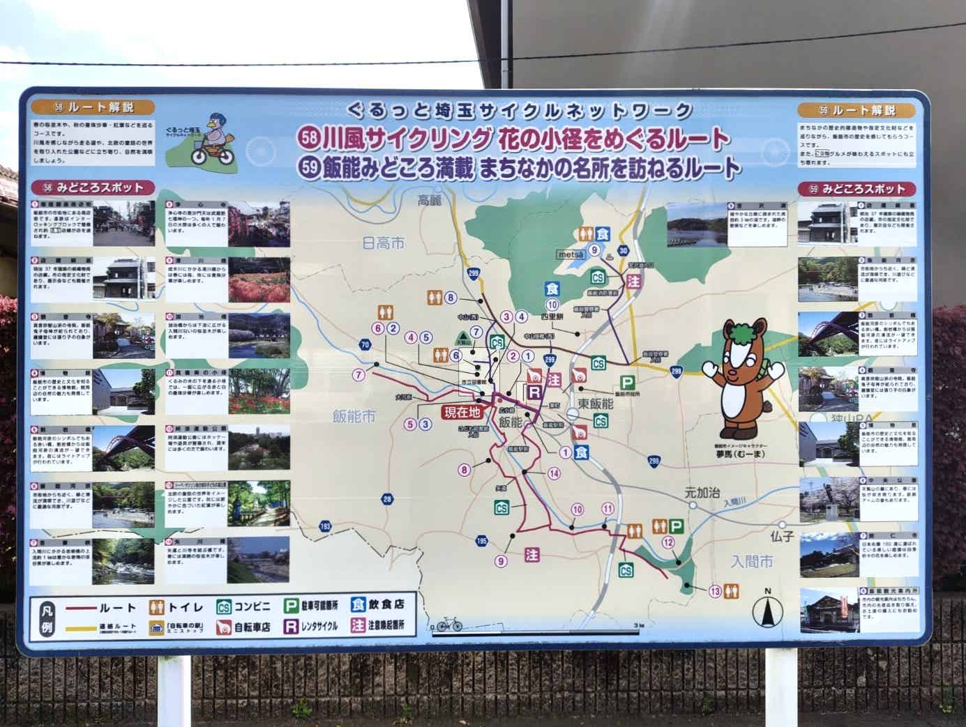 飯能サイクリングルートの看板