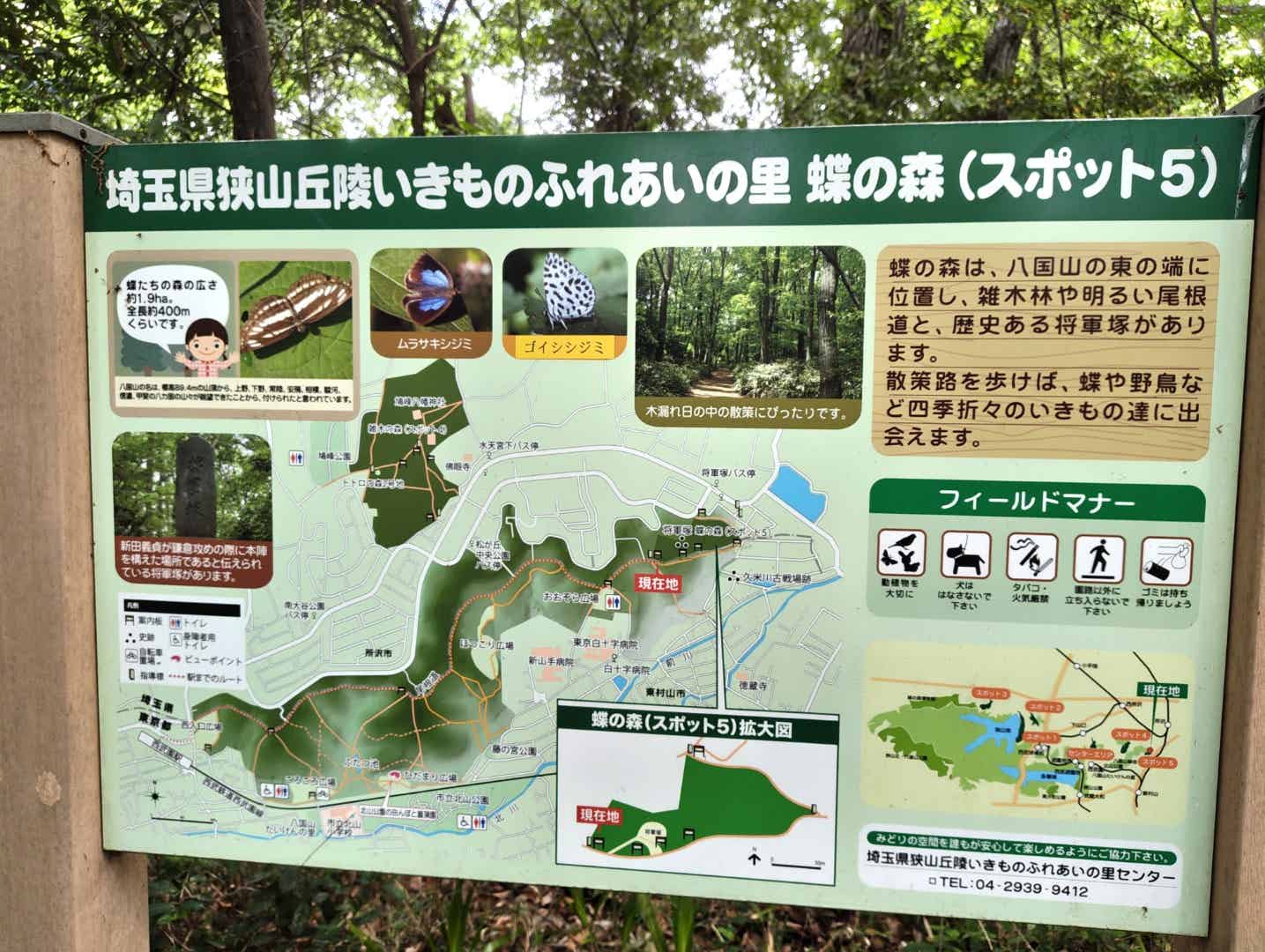 八国山おさんぽコースの看板