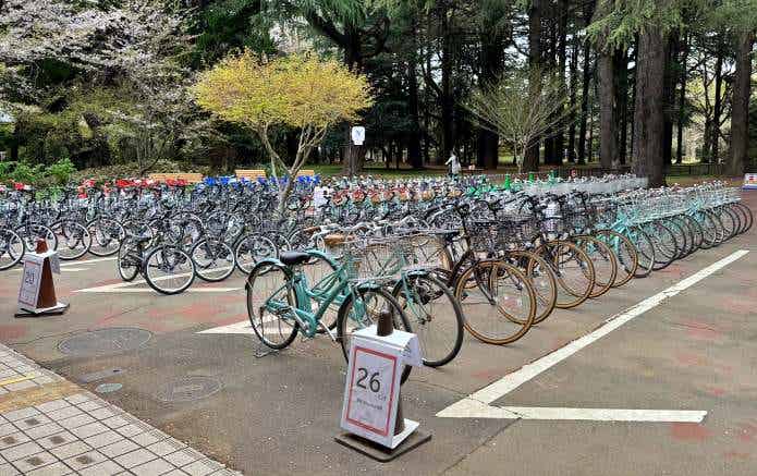 サイクルピットに並ぶ自転車