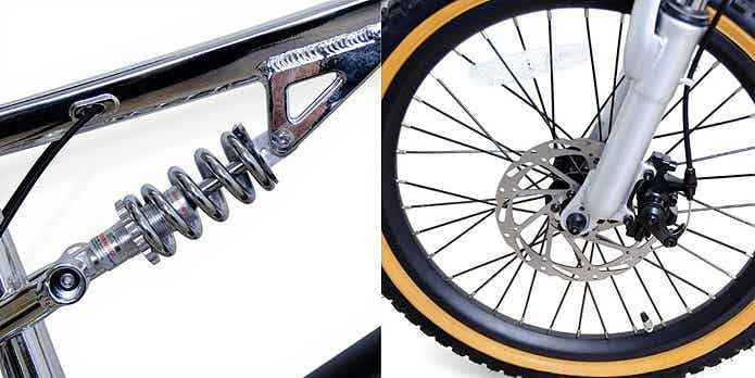 電動アシスト自転車「CYRQ（サーク）」のフロントサスペンションとリアサスペンション