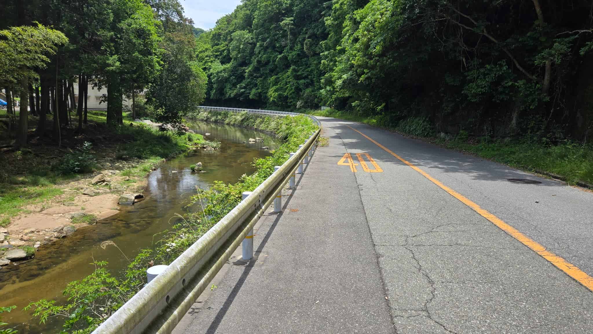 川沿いの道