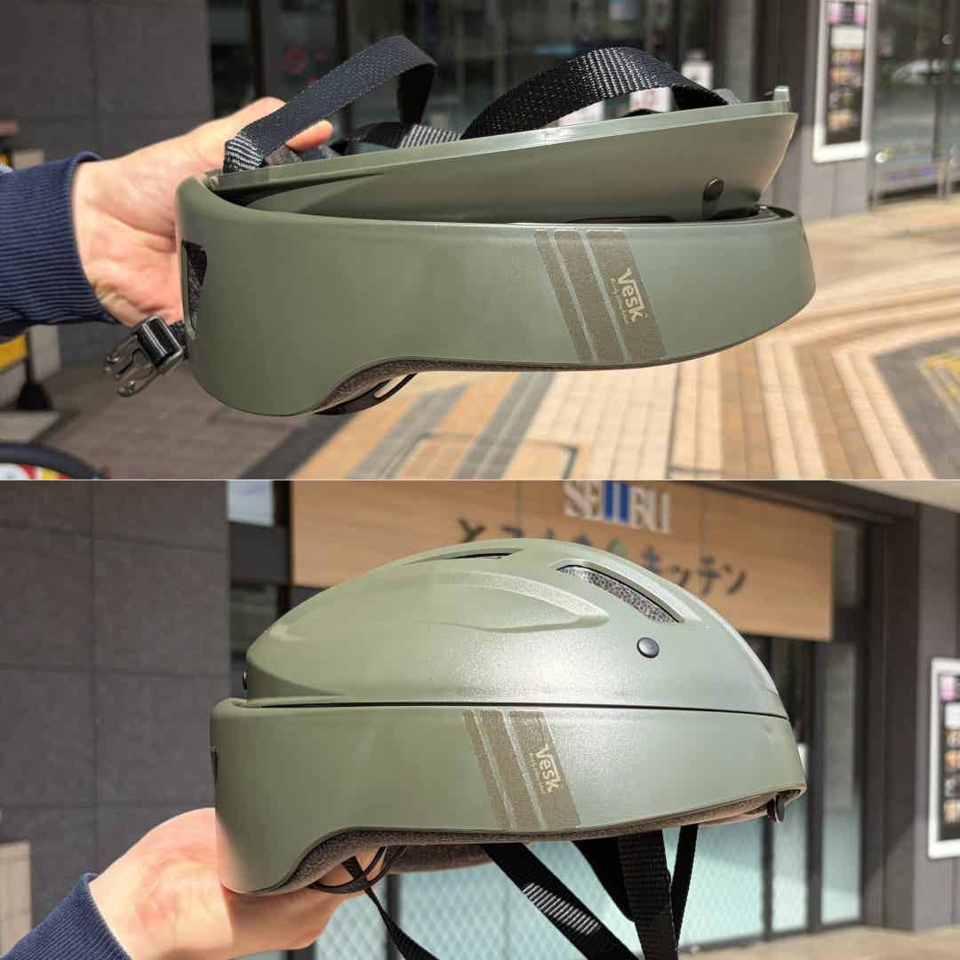 折りたたみヘルメットの組み立てイメージ