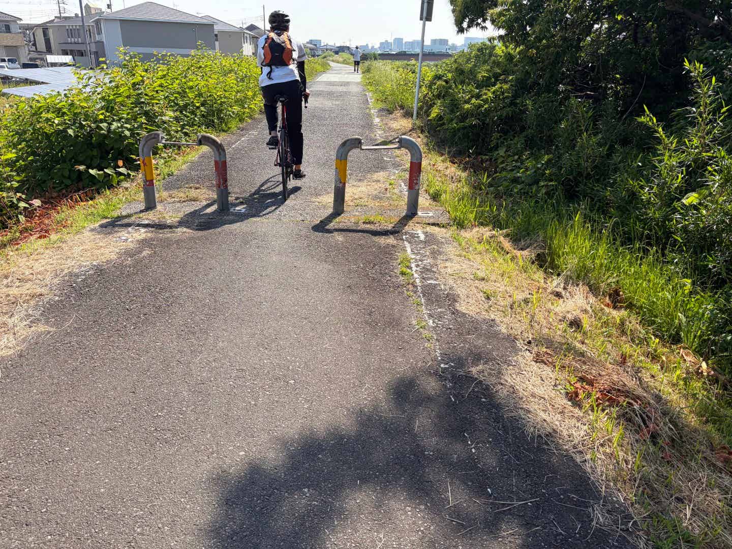 入間川サイクリングロードを走る筆者