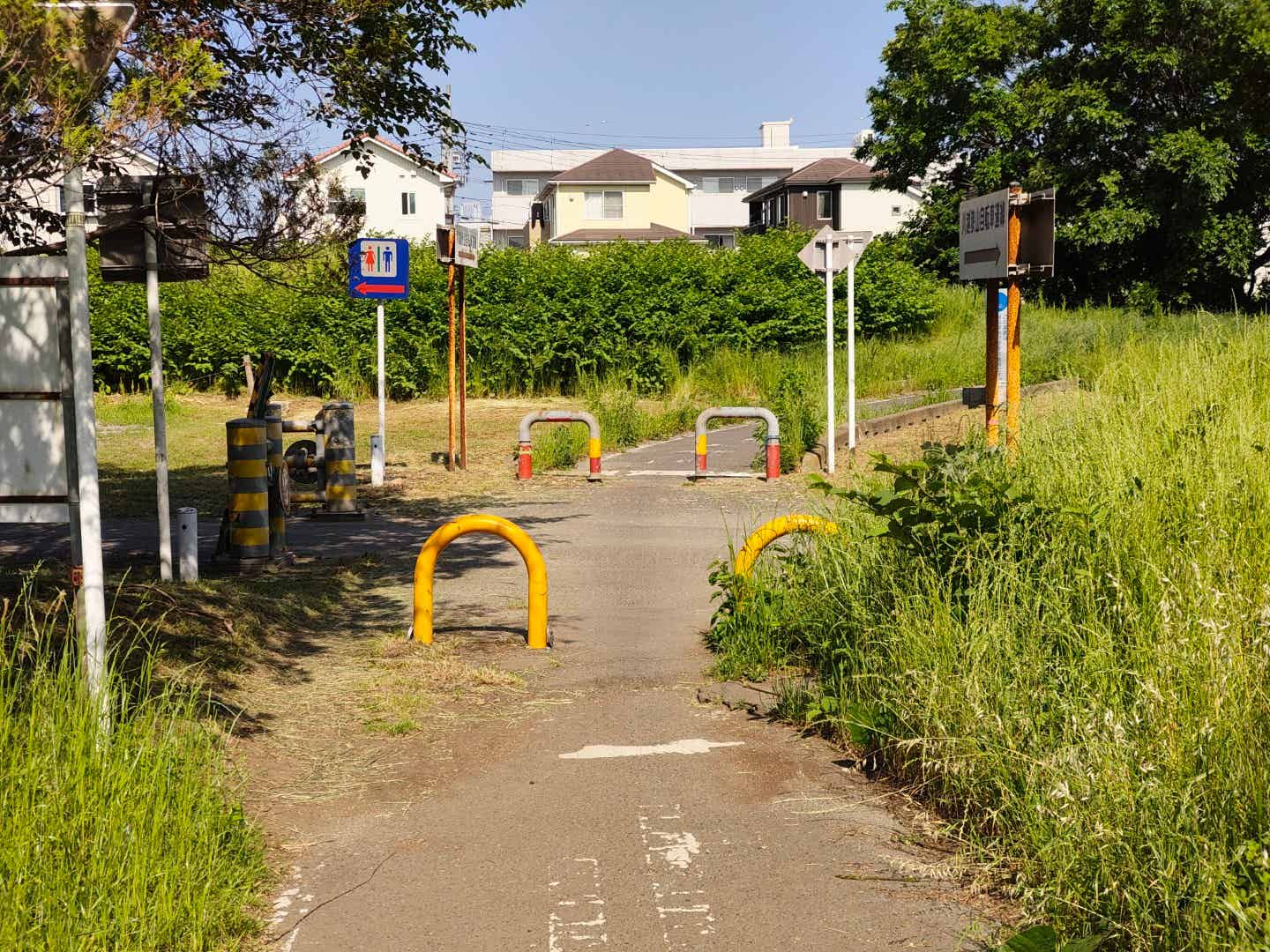 入間川サイクリングロードの交差点