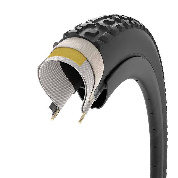 CINTURATO GRAVEL、GRAVEL Mのタイヤ側面図