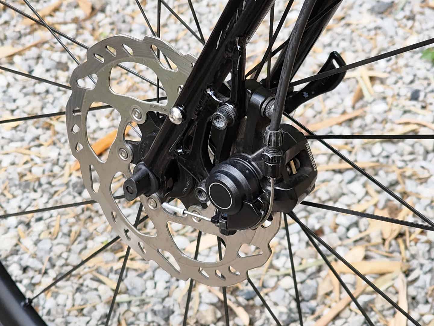 ロードバイクの機械式ディスクブレーキ