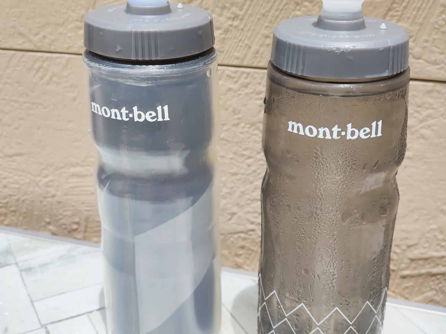 モンベルスクイズボトルの保冷効果検証　表面の結露