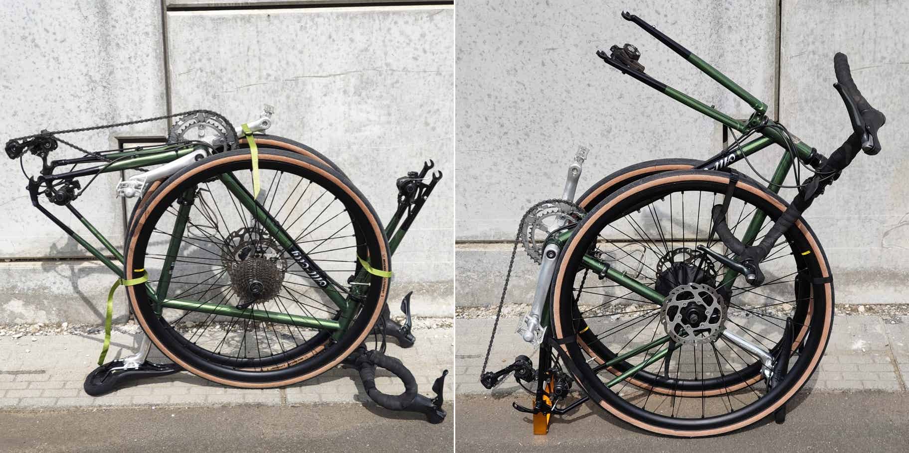 輪行袋の縦横作業比較