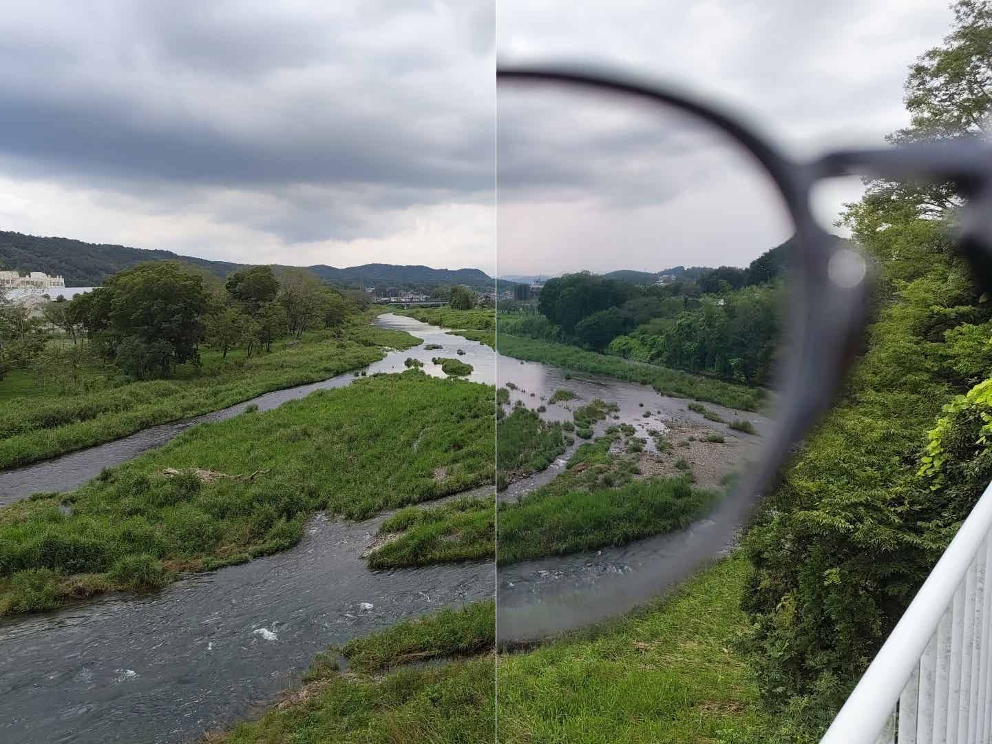 曇りの日の調光レンズの色の変化
