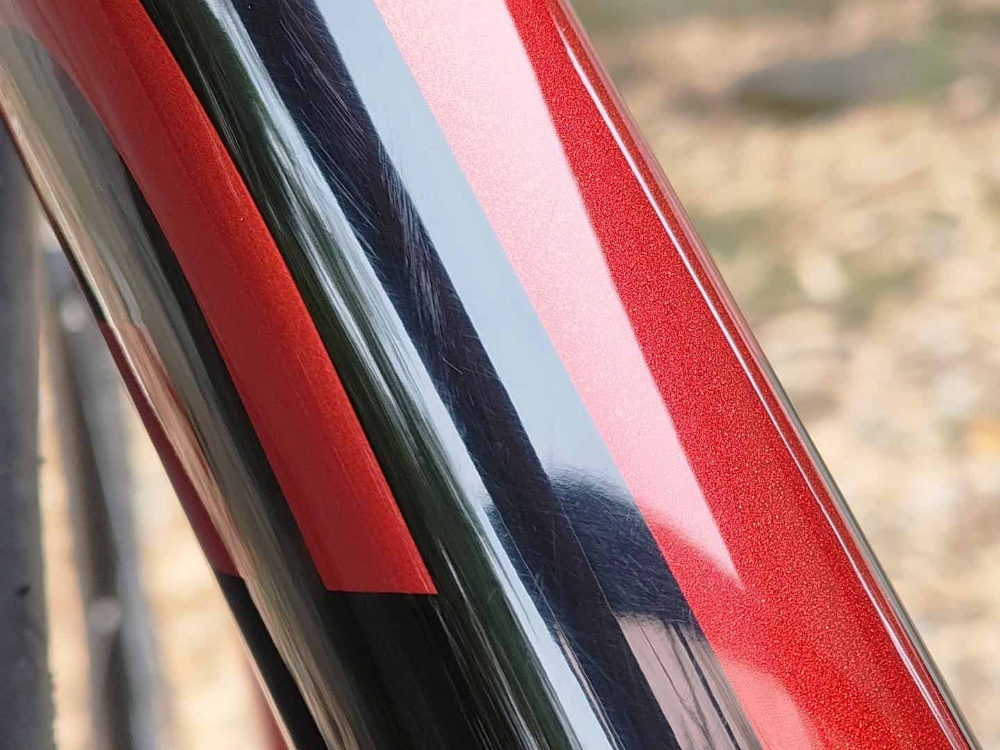 アクアシャインコートを使う前のロードバイクのフレーム