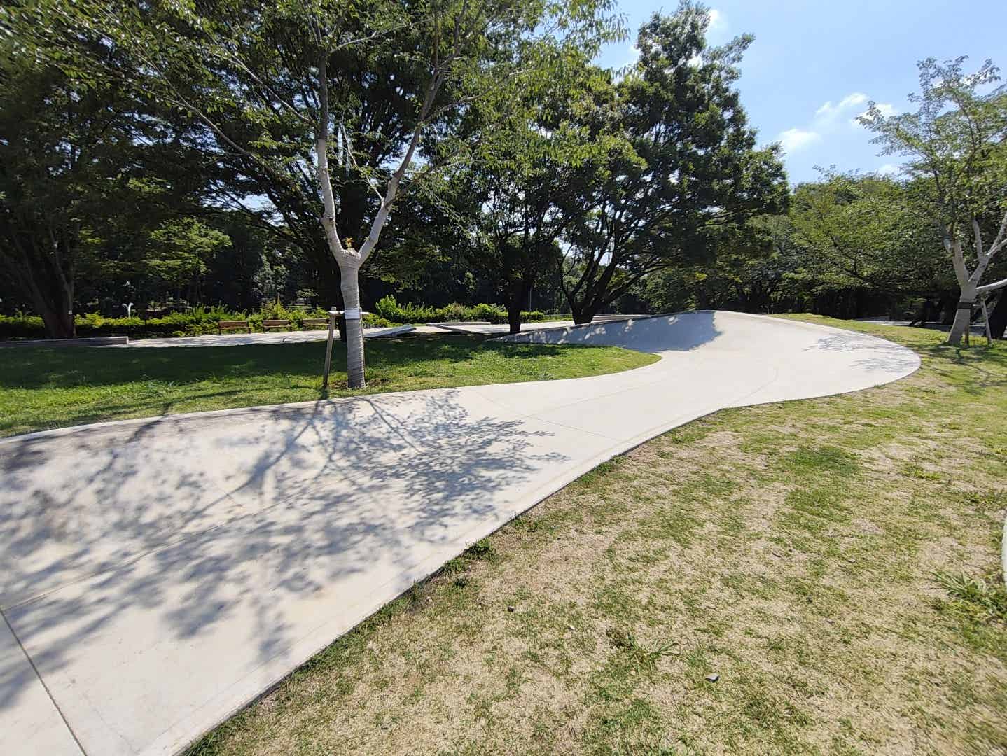 アーバンスポーツエリアの緩いバンク