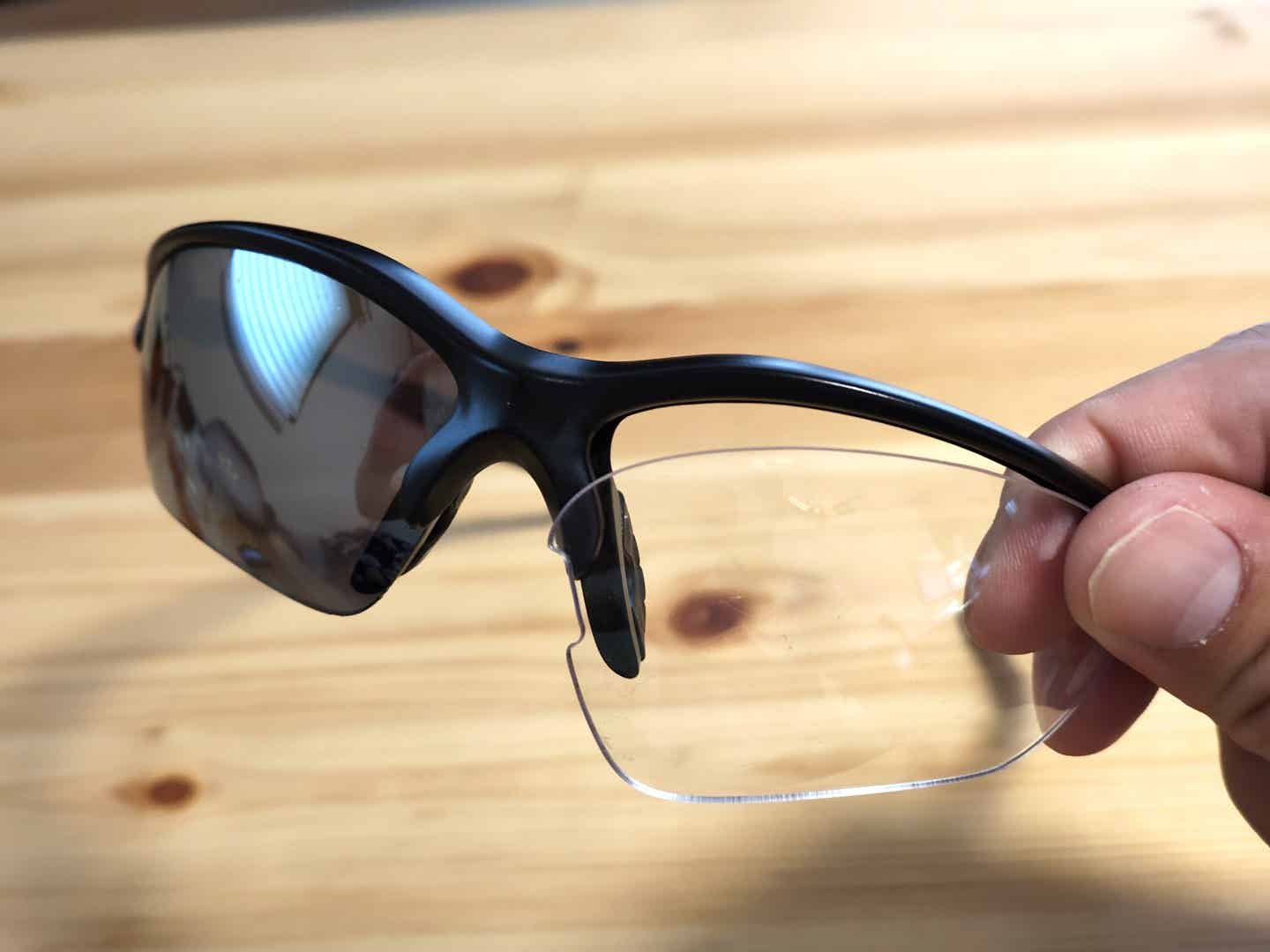 ロードバイク用サングラスのレンズ交換
