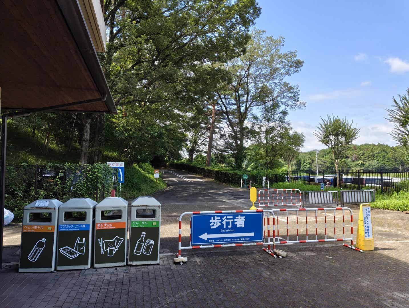 森林公園サイクリングコースと歩行者ルートの境目